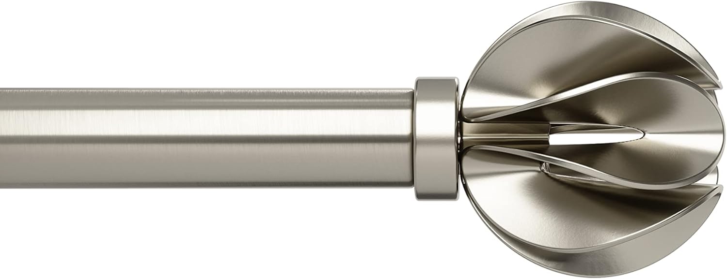 Umbra Blossom Curtain Rod for Windows, Adjustable 42" to 120", Nickel