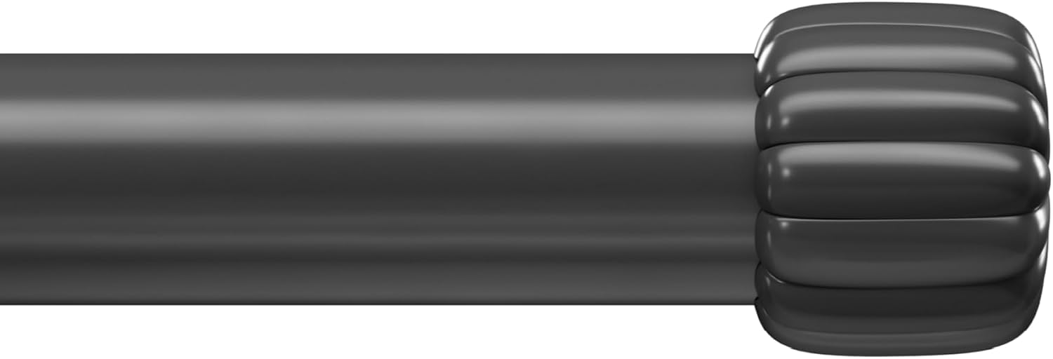 Umbra Cleo Curtain Rod, Pleated Finial, 36 to 66 Inches, Matte Black