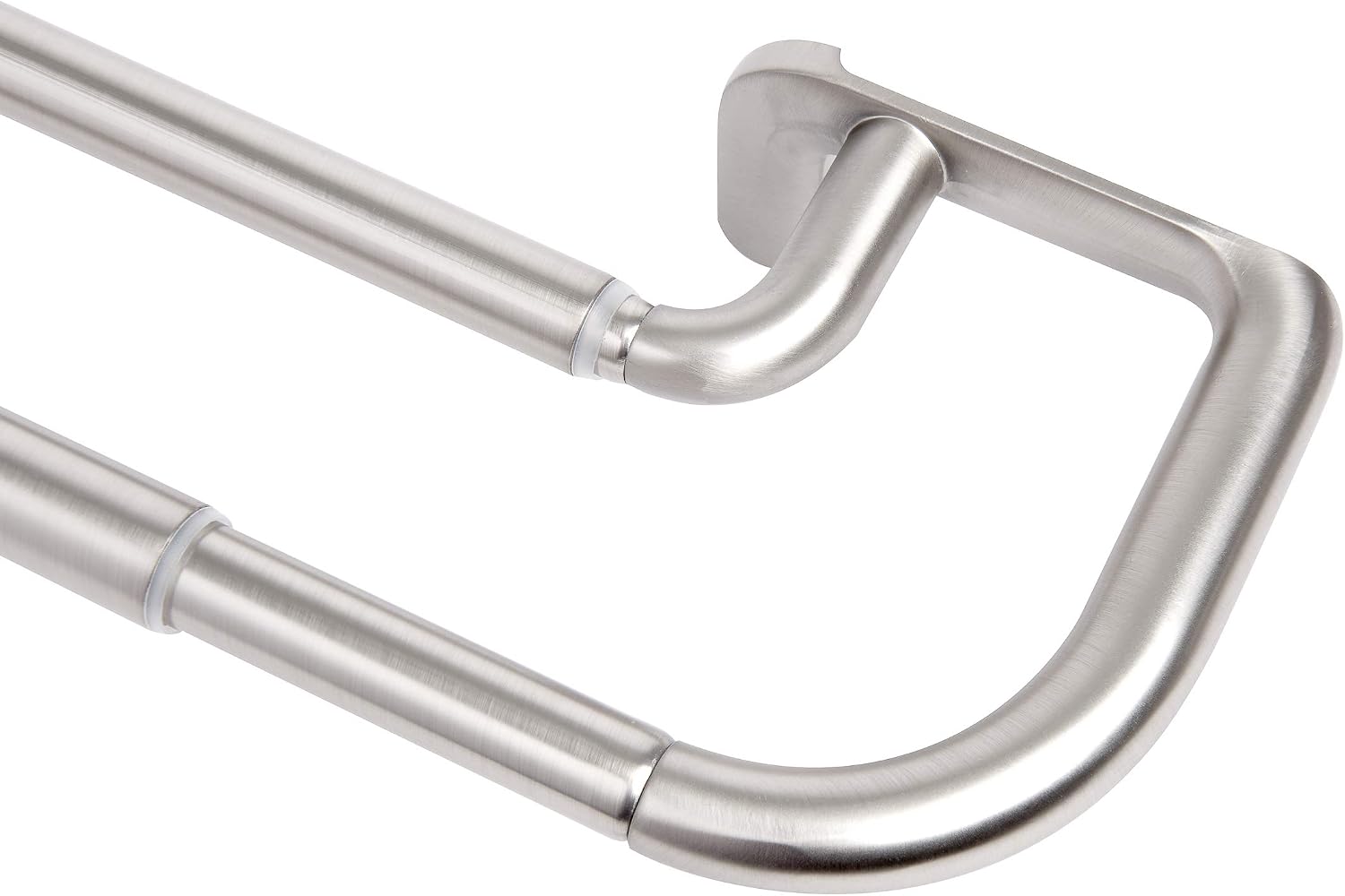 Umbra Twilight Double Curtain Rod Set – Wrap Around Design Ideal for Blackout or Room Darkening Panels, 88 to 144 Inches, Nickel