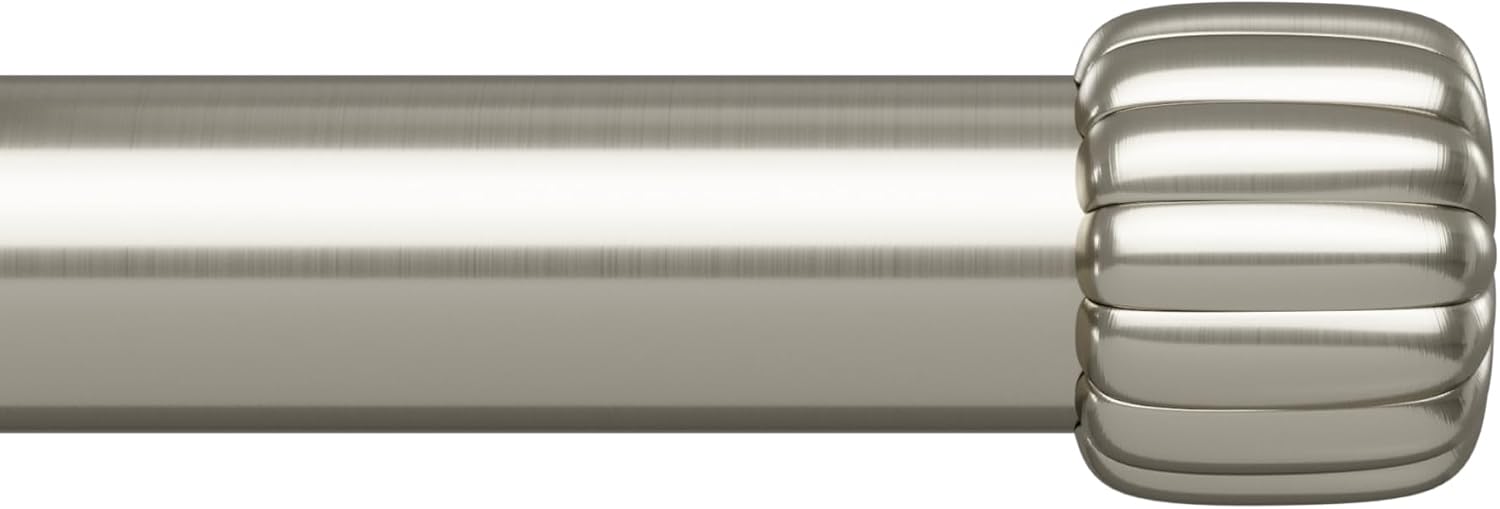 Umbra Cleo Curtain Rod, Pleated Finial, 66 to 120 Inches, Nickel