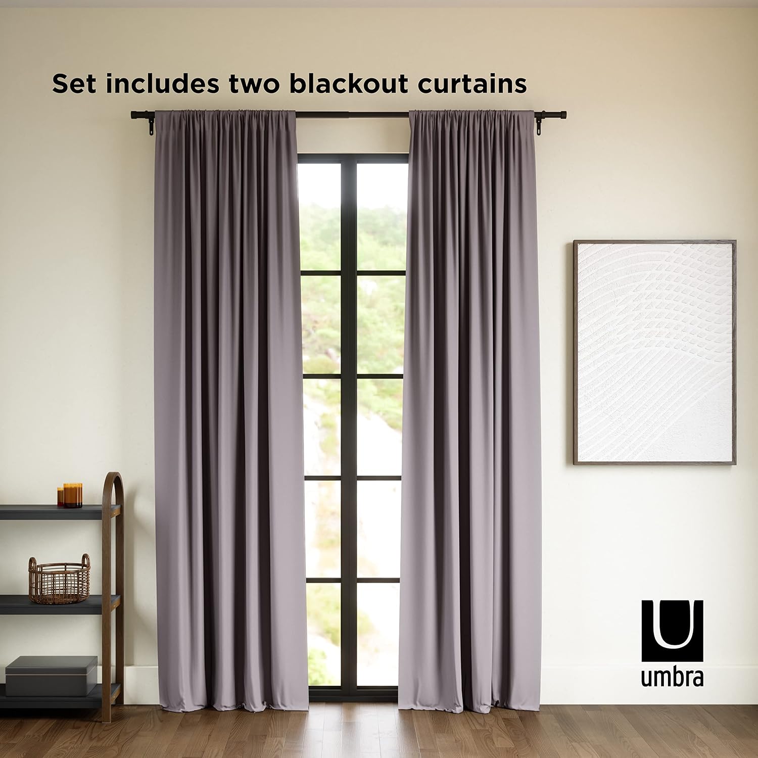 Umbra Twilight Blackout Panel 84", Set of 2, Charcoal