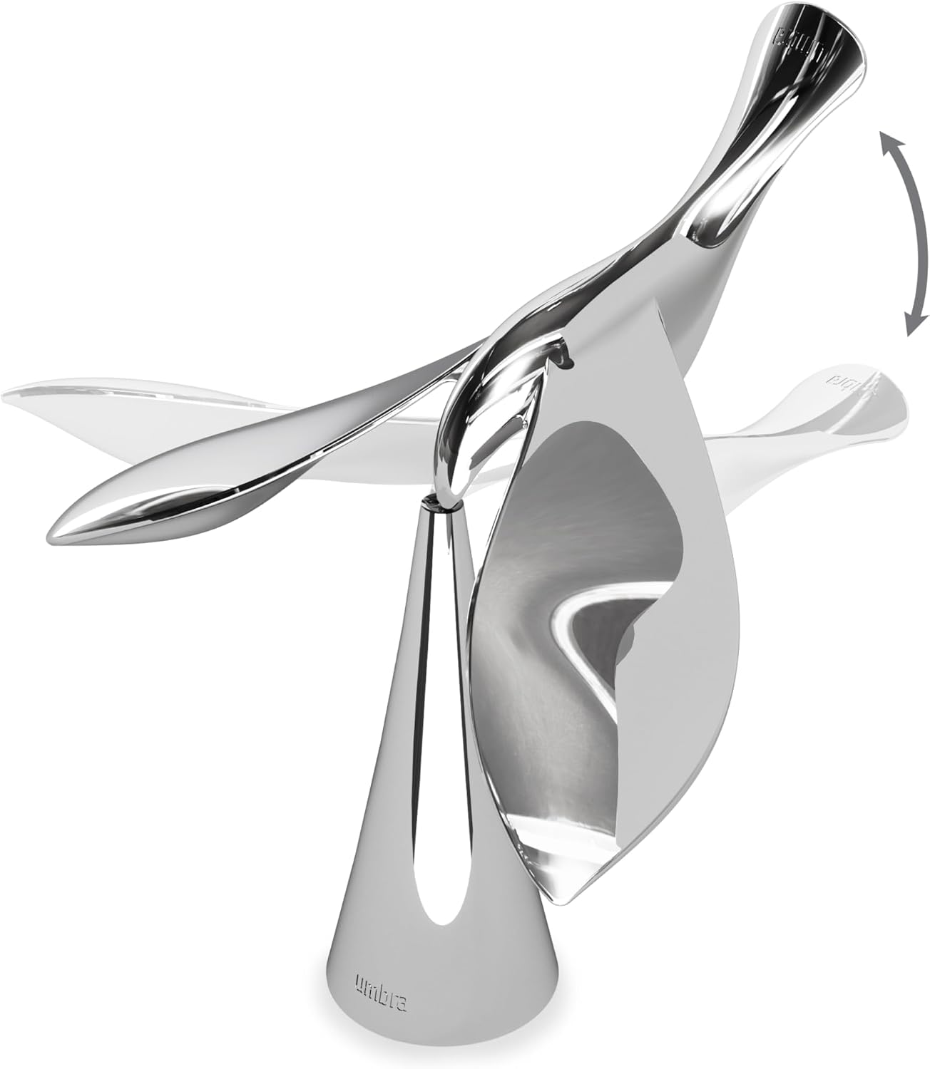 Umbra Tipsy Bottle Opener, Sculptural Bar Accessory, Chrome