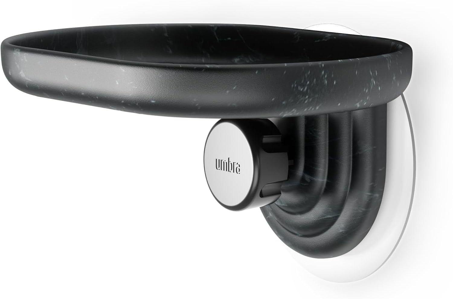Umbra Nami Soap Dish, Adhesive Bathroom Soap Holder, No Drill, Ocean Black
