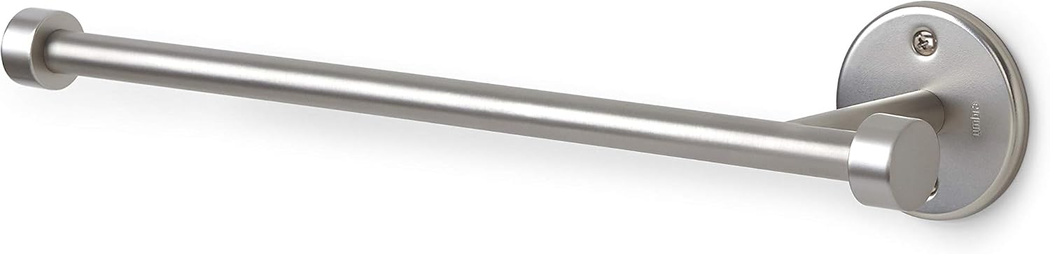 Umbra Cappa Wall Mount or Under the Counter Paper Towel Holder, 14" L x 4" W x 2.6" H, Nickel