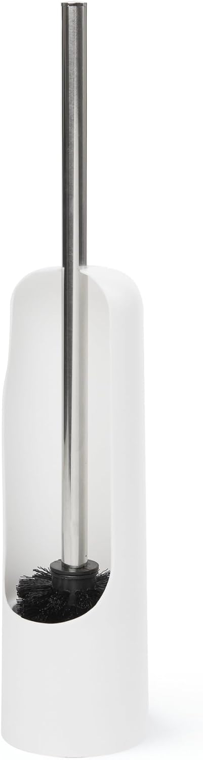 Umbra Touch Toilet Brush with Holder, Weighted Base, White