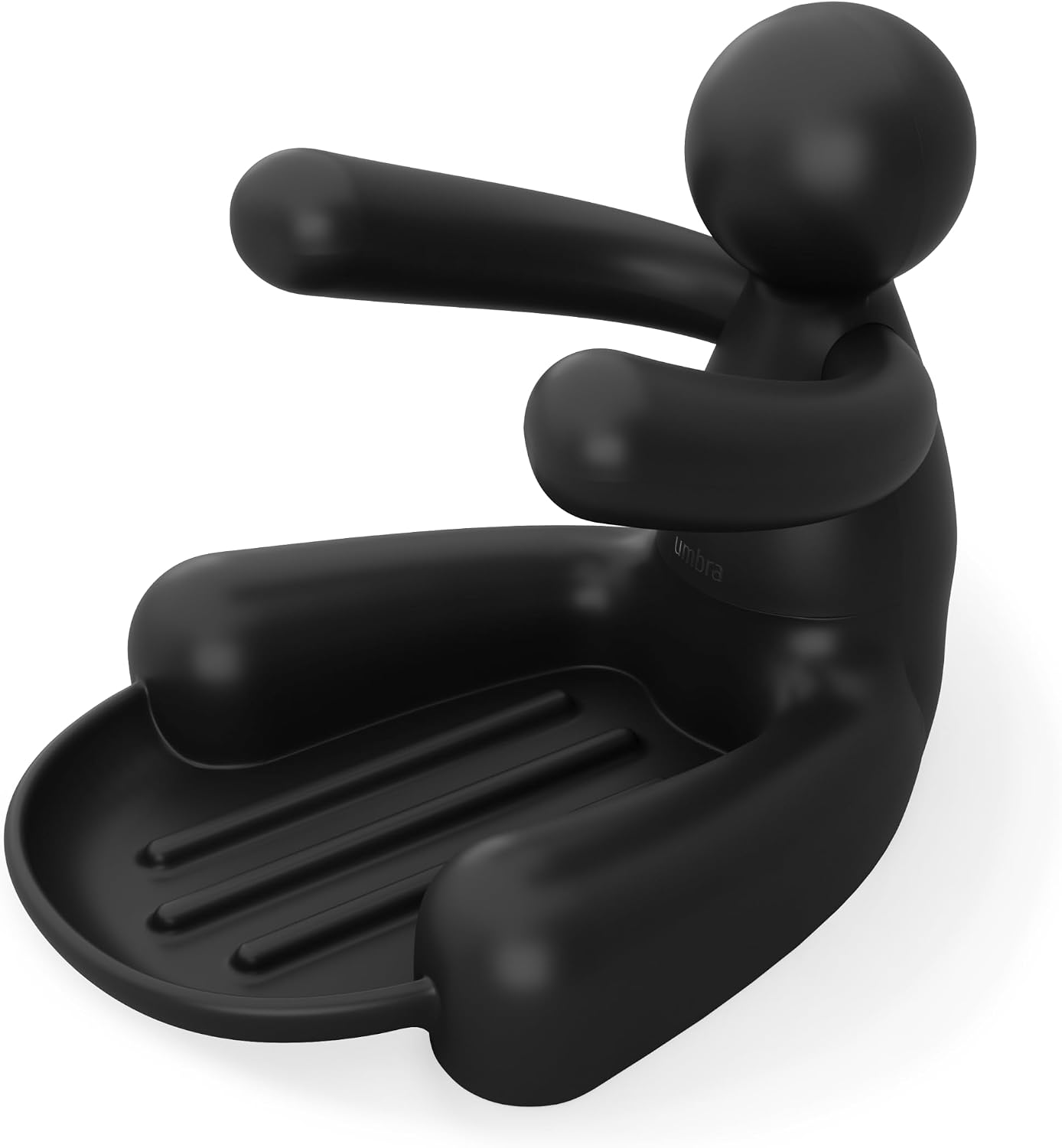 Umbra Buddy Plastic Sponge Holder and Scrubber Stand for Sink, Black