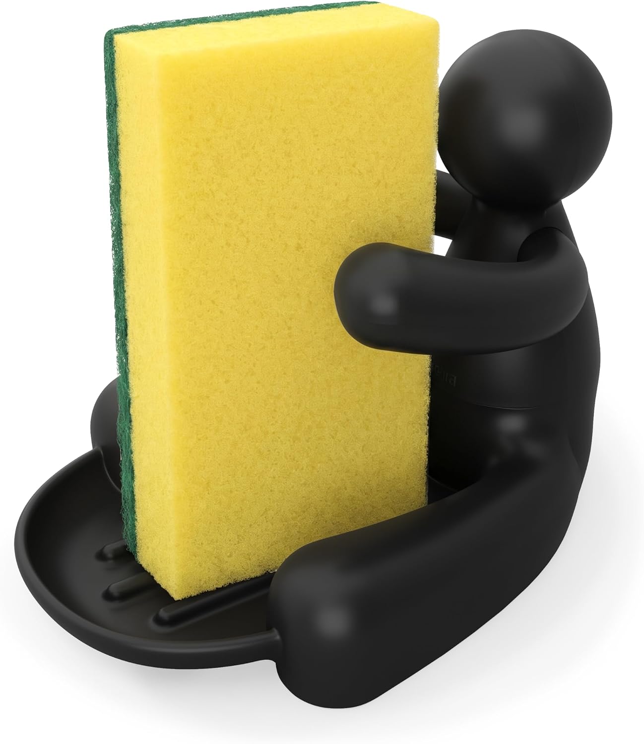 Umbra Buddy Plastic Sponge Holder and Scrubber Stand for Sink, Black