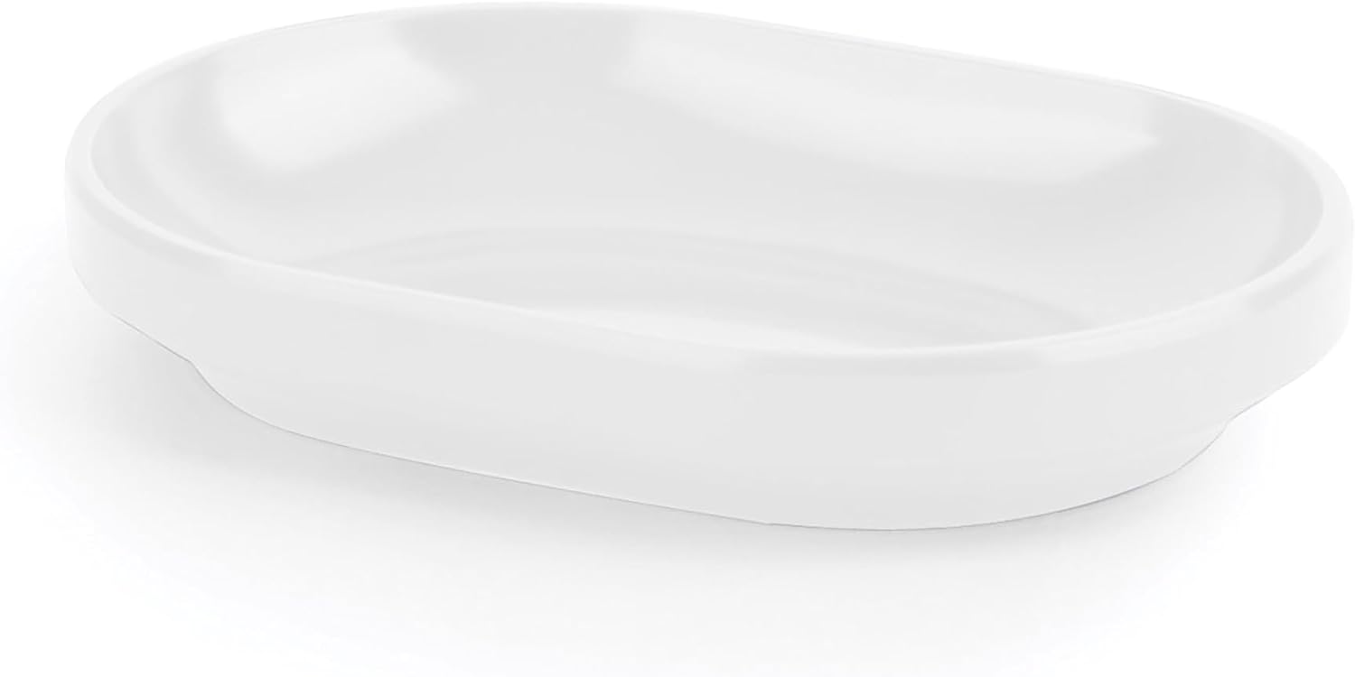 Umbra Step Soap Dish, Oval Bathroom Soap Holder, White