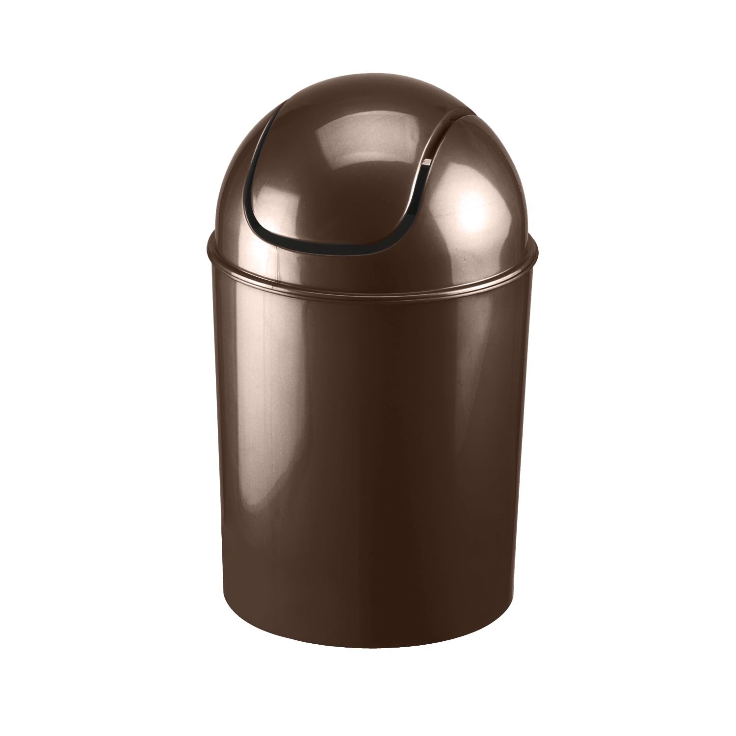 Umbra 1.25 Gallon Mini Waste Can with Removable Swing-Top Lid - Small Garbage Bin for Kitchen, Bathroom, Bedroom, Office - Compact Trash Can Fit Under Tables & Counters - Bronze