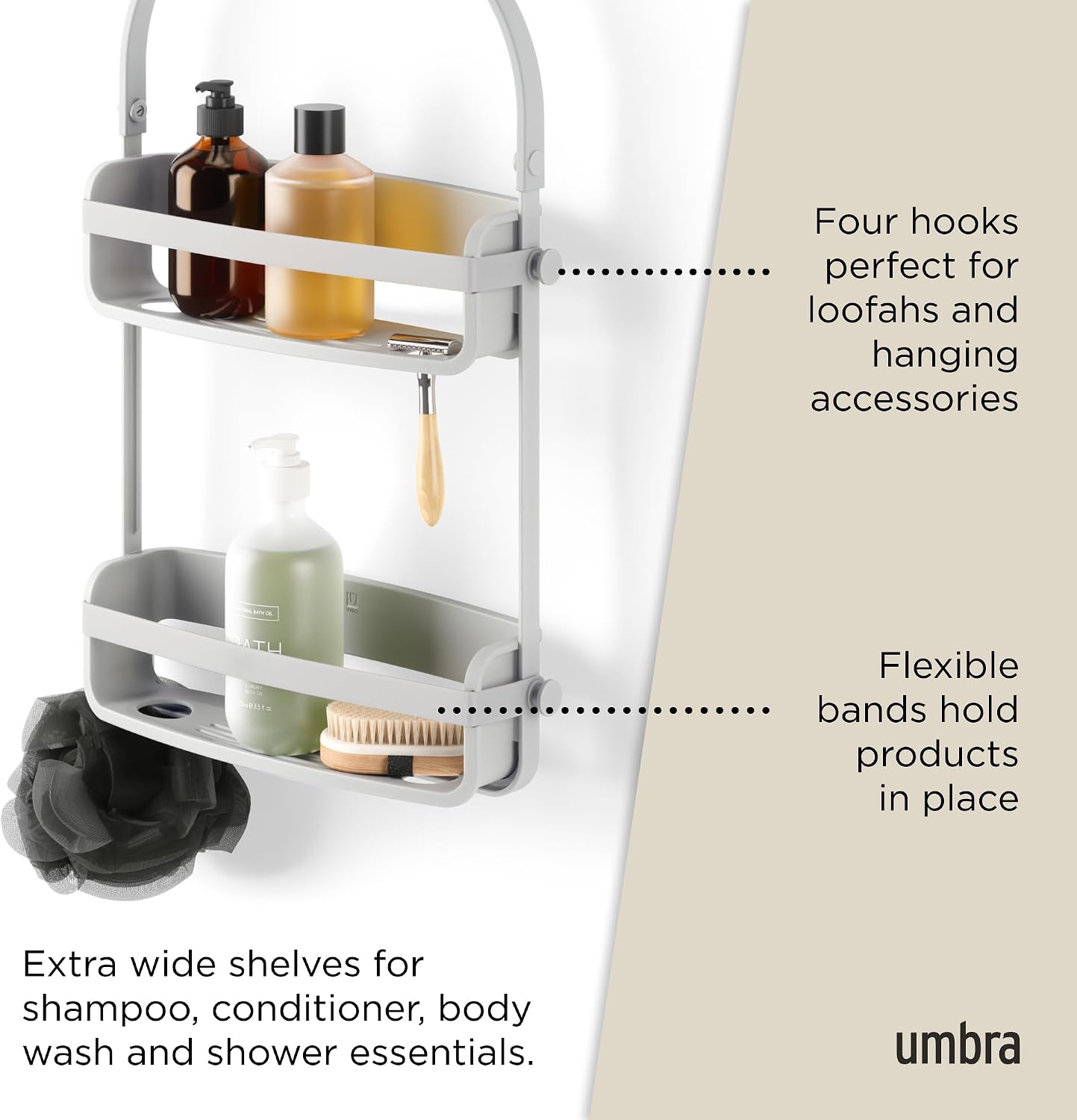 FLEX SHOWER CADDY Grey