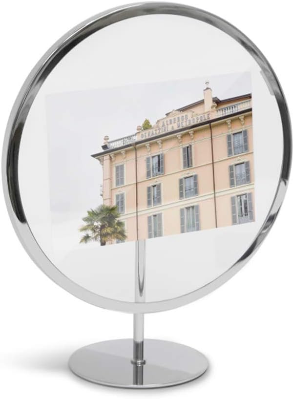 Umbra Infinity Picture Frame, Floating Photo Display for Desk or Wall, 5X7, CHROME
