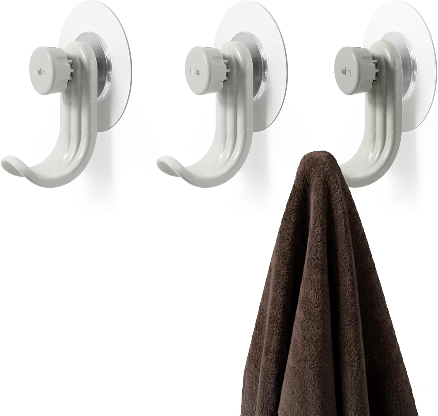 Umbra Nami Adhesive Hooks, No Drill Wall Hooks, Set of 3, Ocean Sand