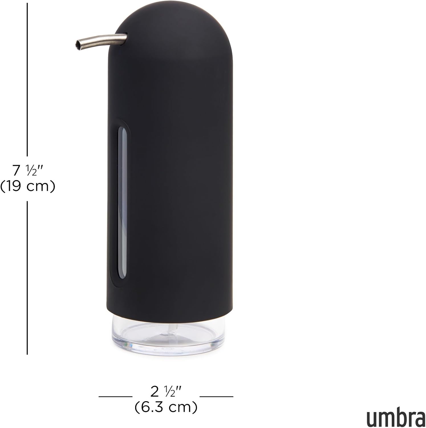 Umbra Penguin Soap Pump, Kitchen Liquid Hand Soap Dispenser, 12 OZ, Black