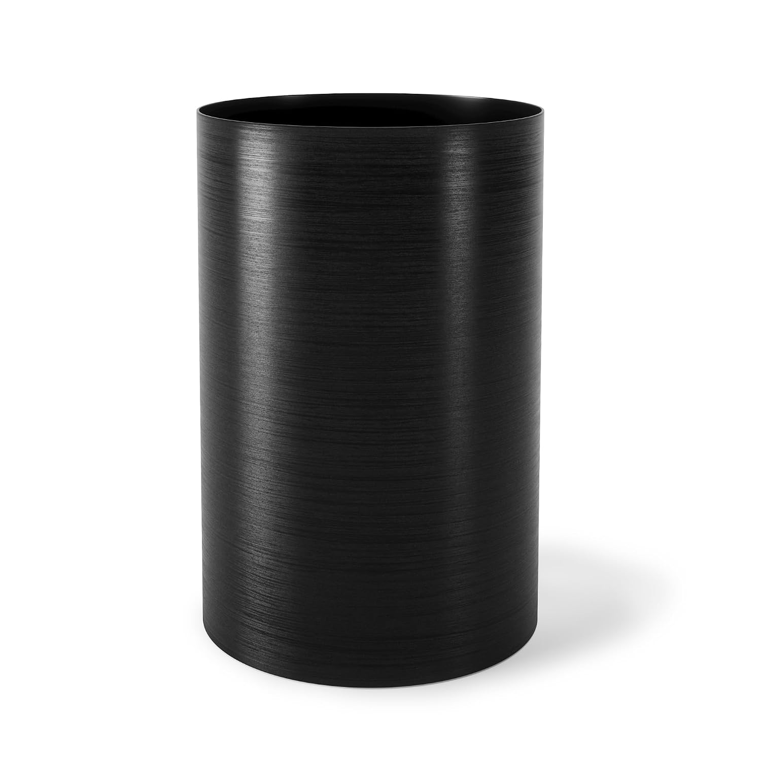 Umbra Metalla Trash Can Waste Basket, Plastic 4.5 Gallon (17L) Bin, Black