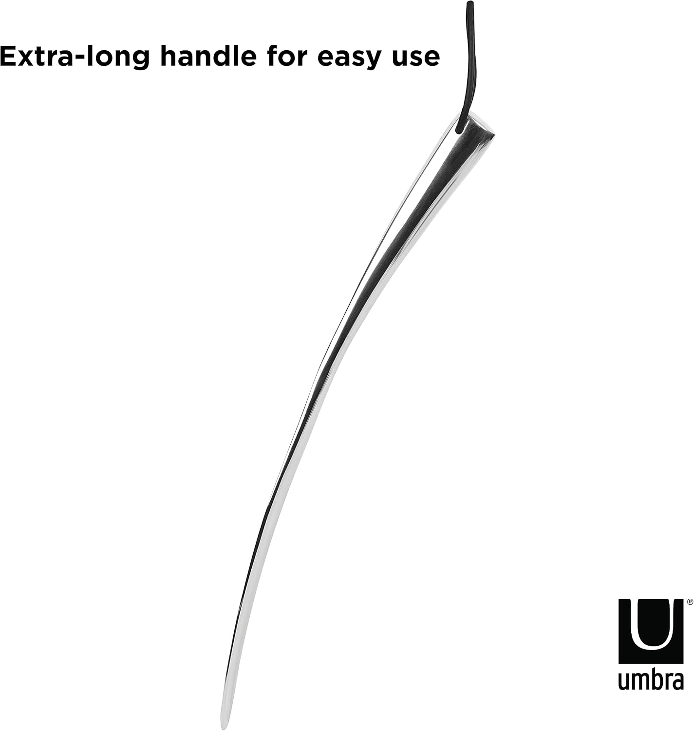 Umbra Slip Shoehorn, Long Handle Metal, 18 Inch, Matte Aluminum