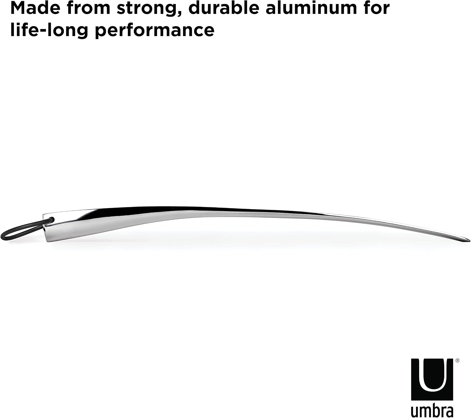 Umbra Slip Shoehorn, Long Handle Metal, 18 Inch, Matte Aluminum