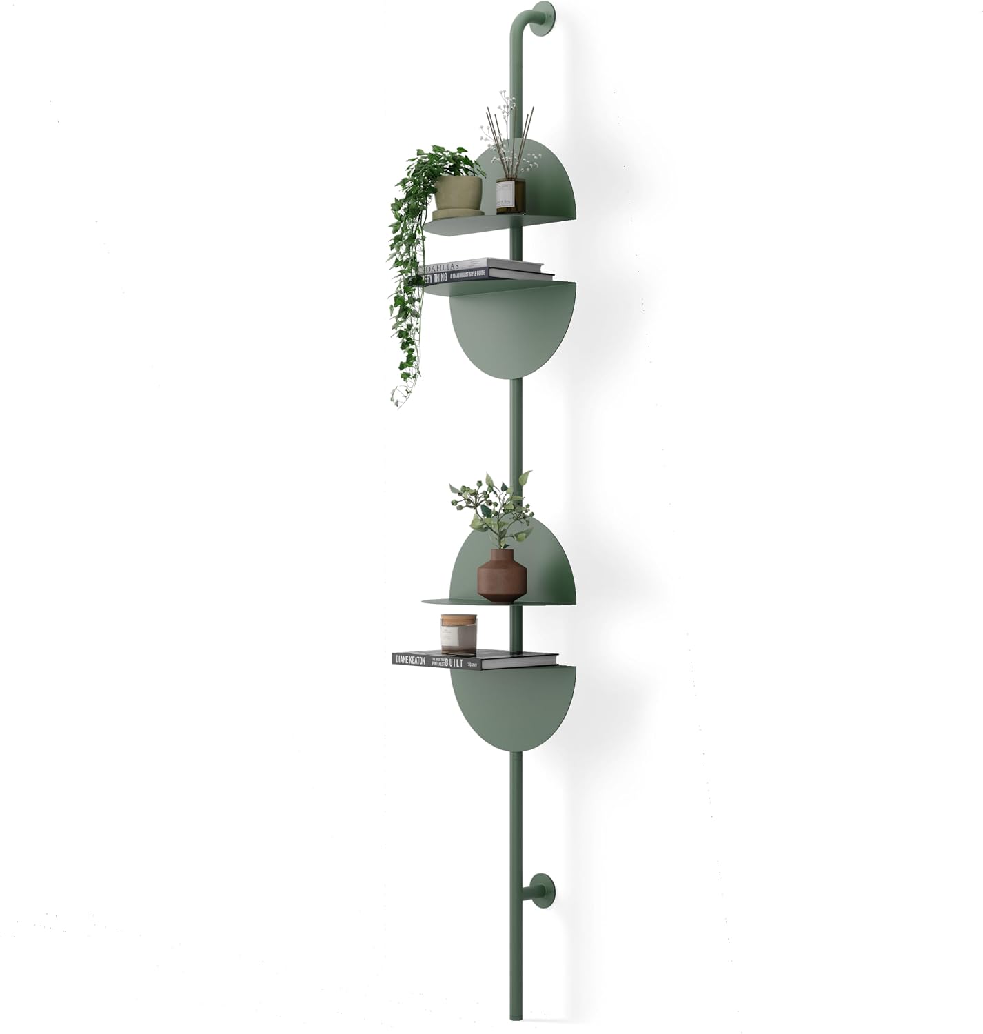 Umbra Solis Adjustable Metal Wall Shelf, 4-Tier Steel Shelving, Spruce