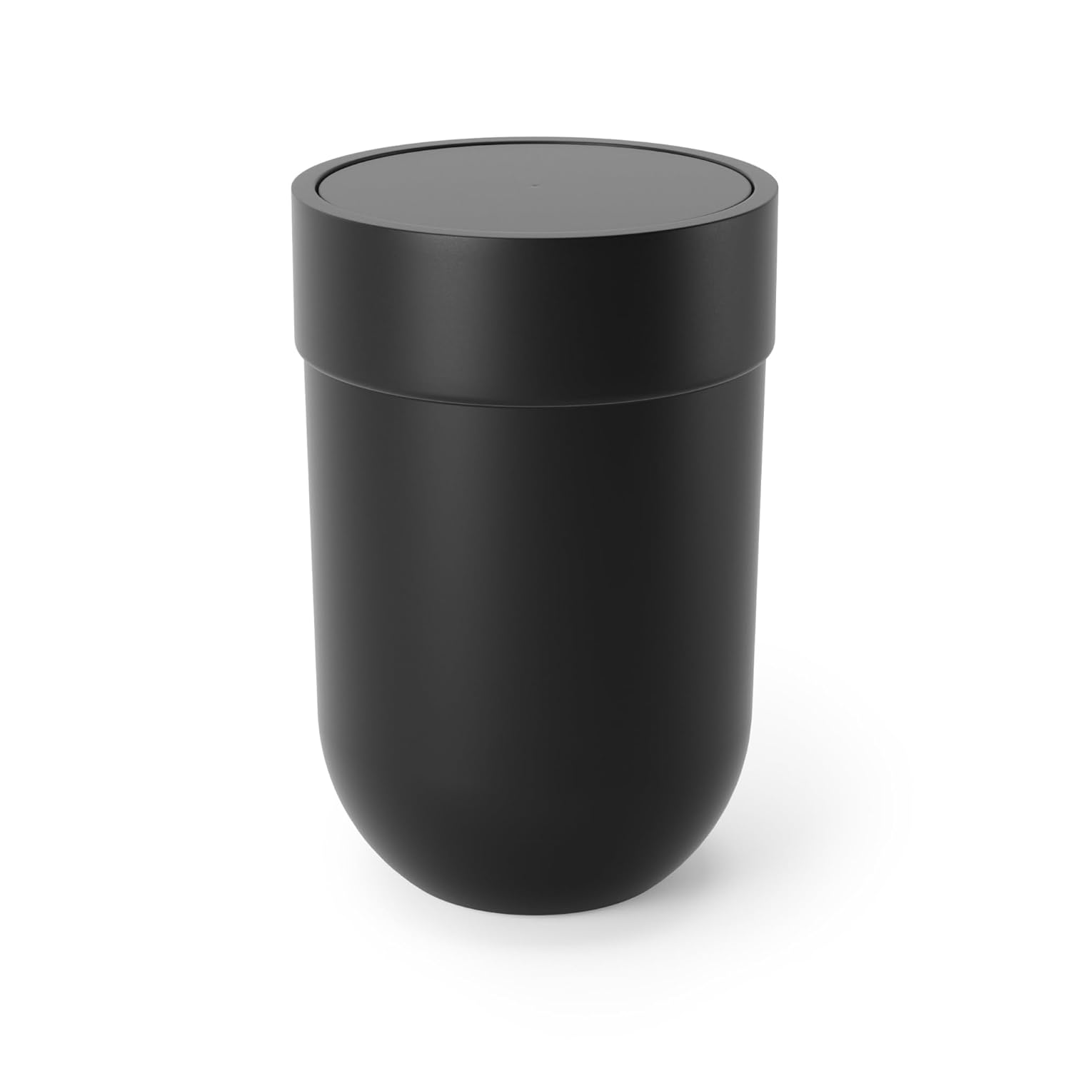 Umbra Touch Trash Can with Lid, Bathroom Garbage Can, 1.6 Gallon, Black