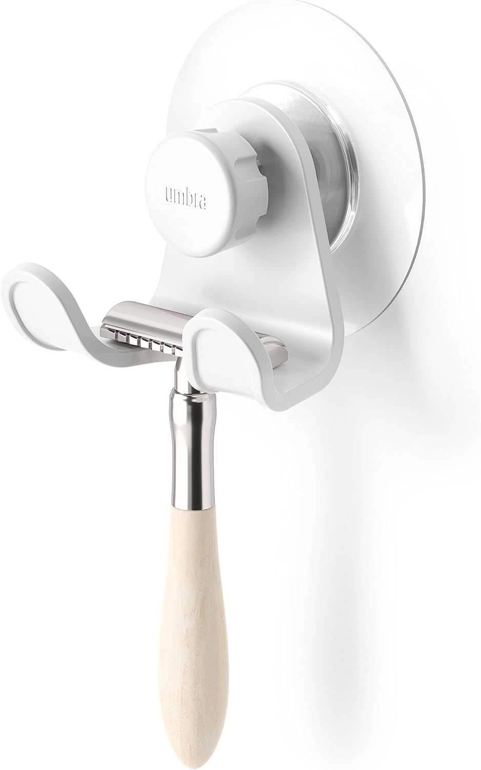 Umbra Flex Adhesive Double Hook, Removable Shower Towel Hook, White