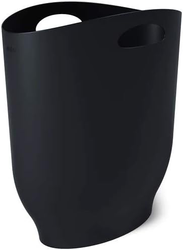 Umbra Harlo, 2.4 Gallon, Black Sleek & Stylish Bathroom Trash Can, Small Garbage Bin Wastebasket for Narrow Spaces at Home or Office, 2-1/2 Gallon Capacity, 7 x 13 x 12 (1012181-040)
