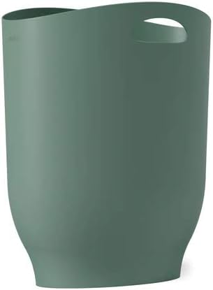 Umbra Harlo Sleek & Stylish Bathroom Trash Can, Small Garbage Bin Wastebasket for Narrow Spaces at Home or Office, 2-1/2 Gallon Capacity, Spruce