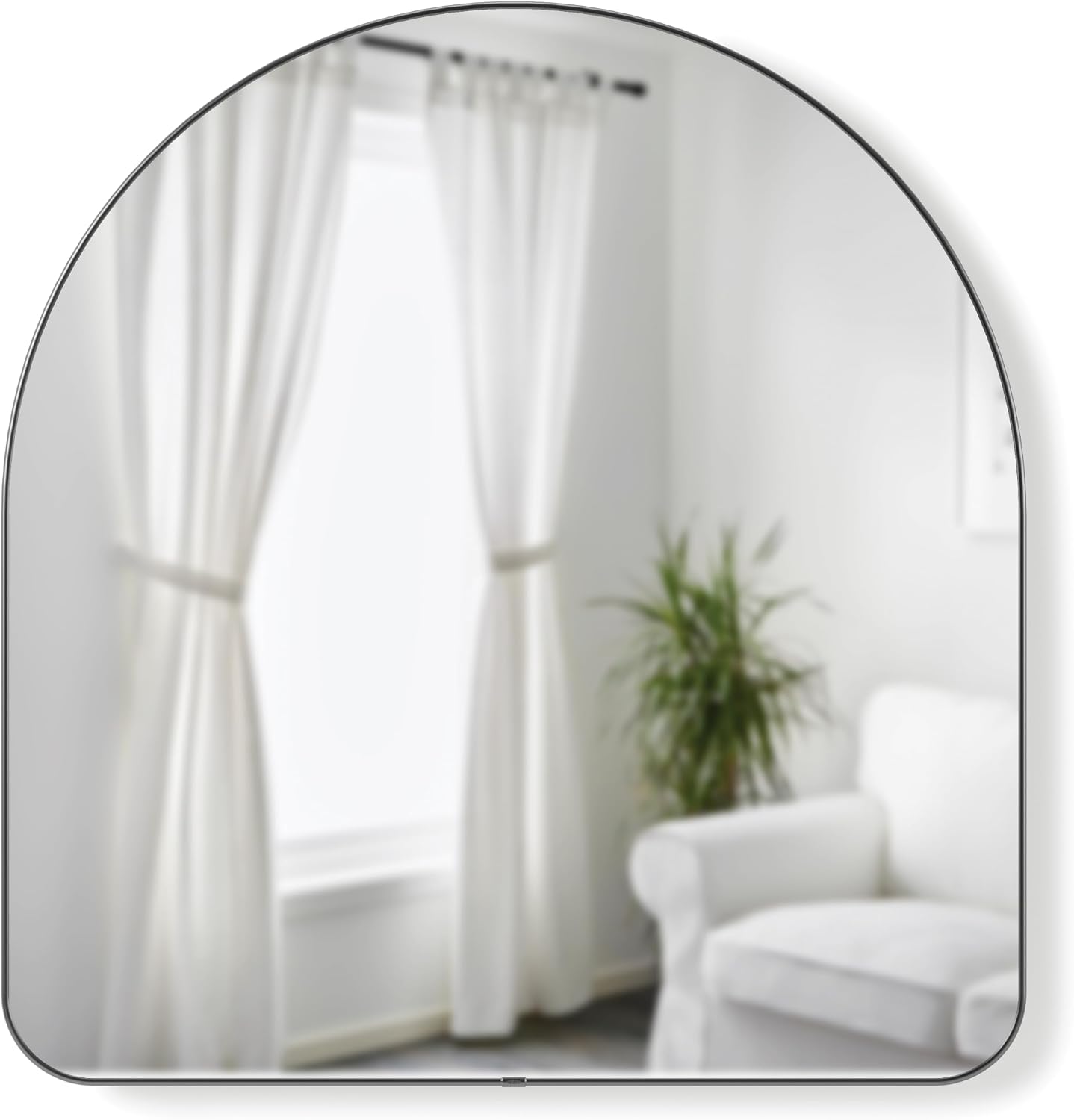 Umbra Hubba Arched Wall Mirror, Metal Frame, 34x36 Inch, Titanium