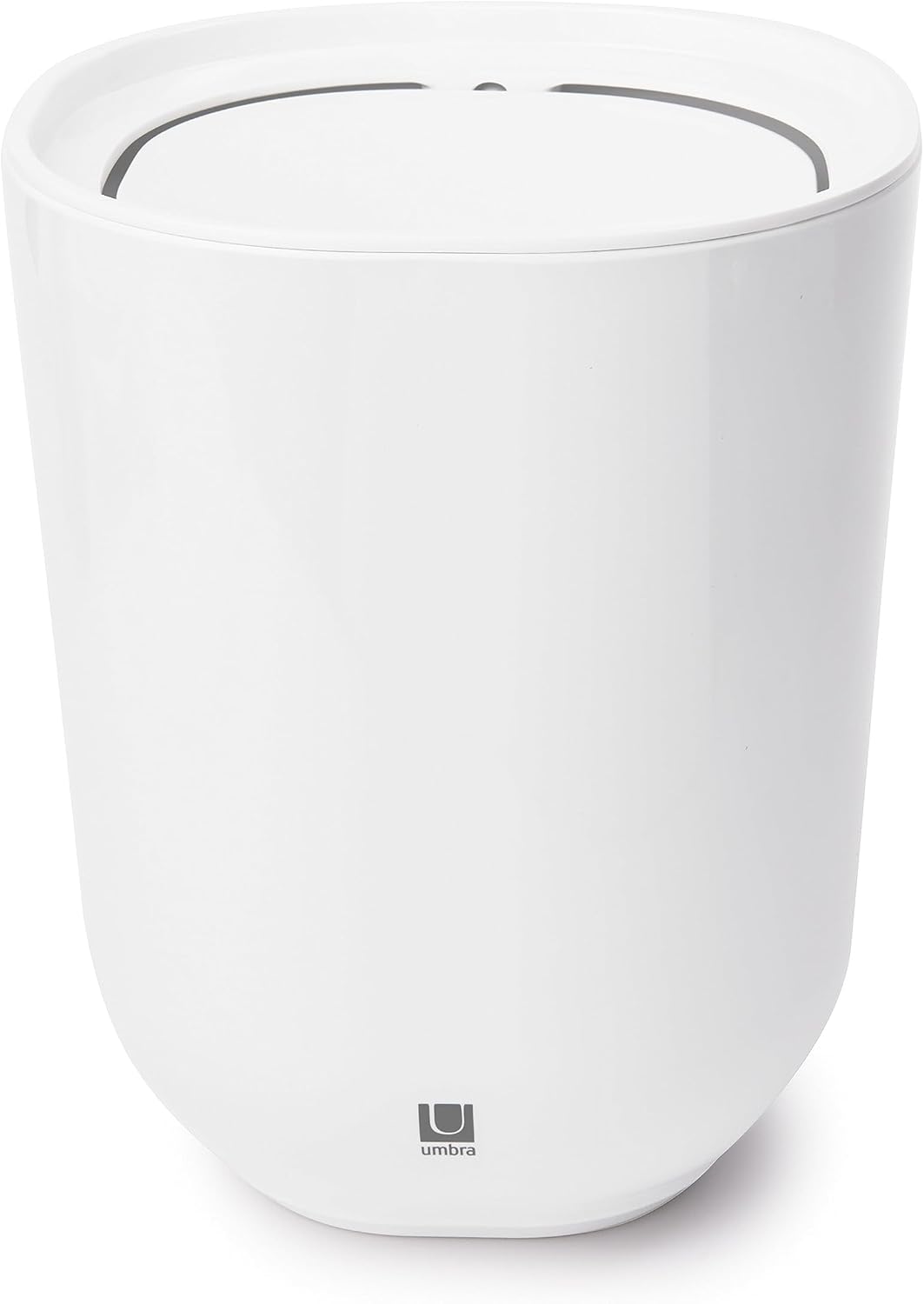 Umbra Step Swing-Top Lid, Small Garbage/Trash Can (1.7 Gallons), Melamine Durable Bathroom Accessories, White