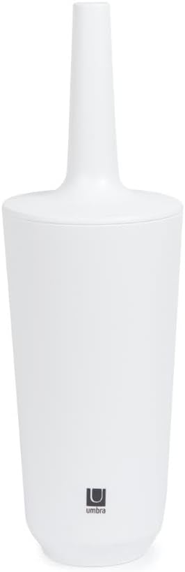 Umbra Corsa Toilet Brush with Holder, White