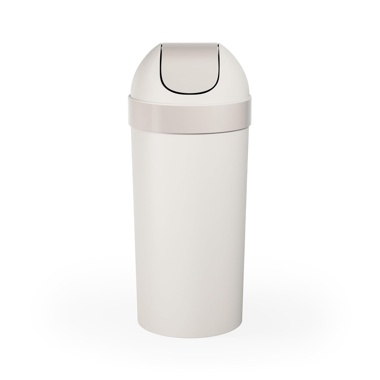 Umbra Venti Trash Can, Swing Top Lid Kitchen Garbage Can, 16 Gallon, Sand