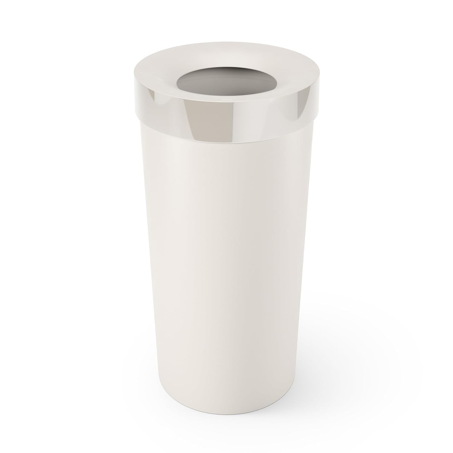 Umbra Vento Kitchen Trash Can, Open Top 16.5 Gallon Garbage Can, Sand