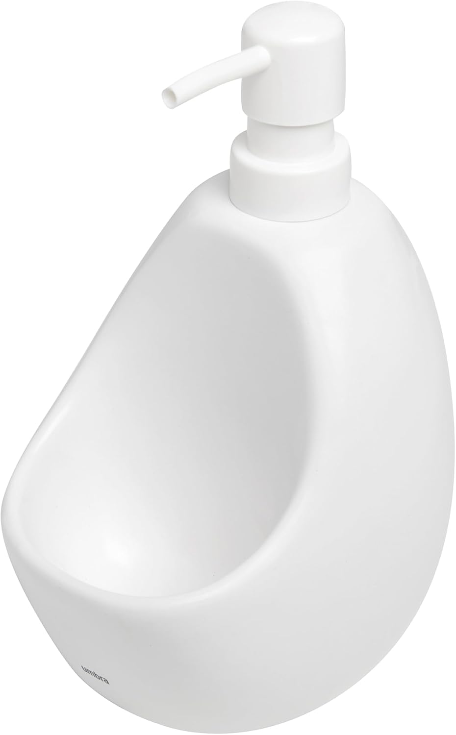 Umbra Joey Liquid Soap Dispenser, Ceramic with Sponge Caddy, White