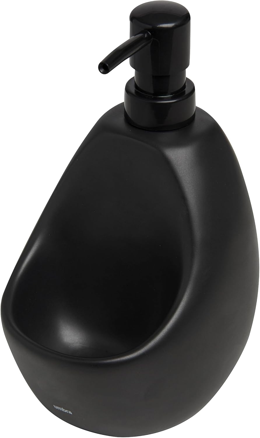 Umbra Joey Liquid Soap Dispenser, Ceramic with Sponge Caddy, Black