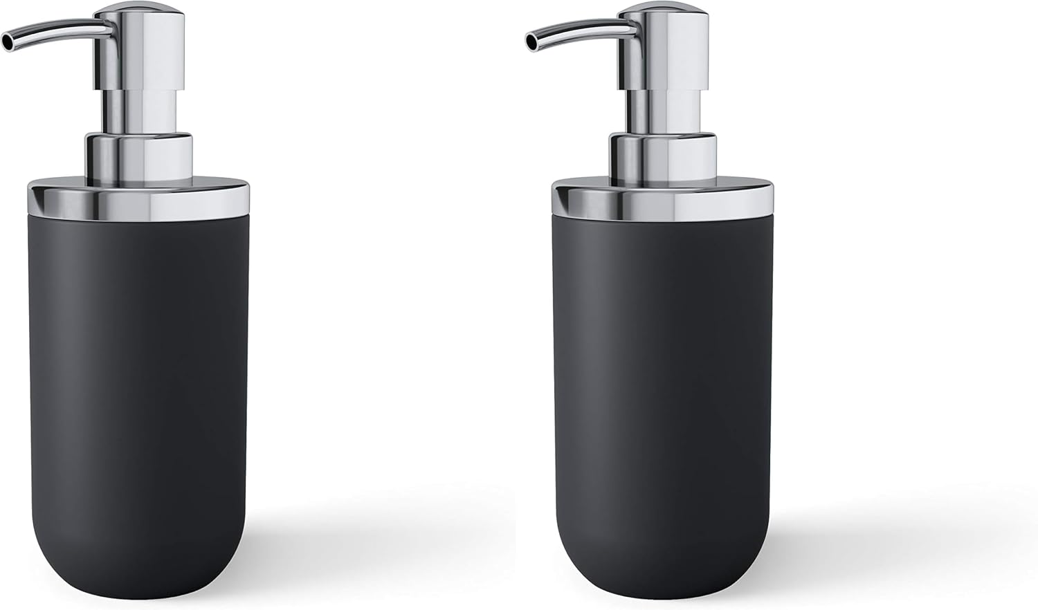 Umbra Junip Modern Resin Soap Pump, Chrome/Black (Pack of 2)