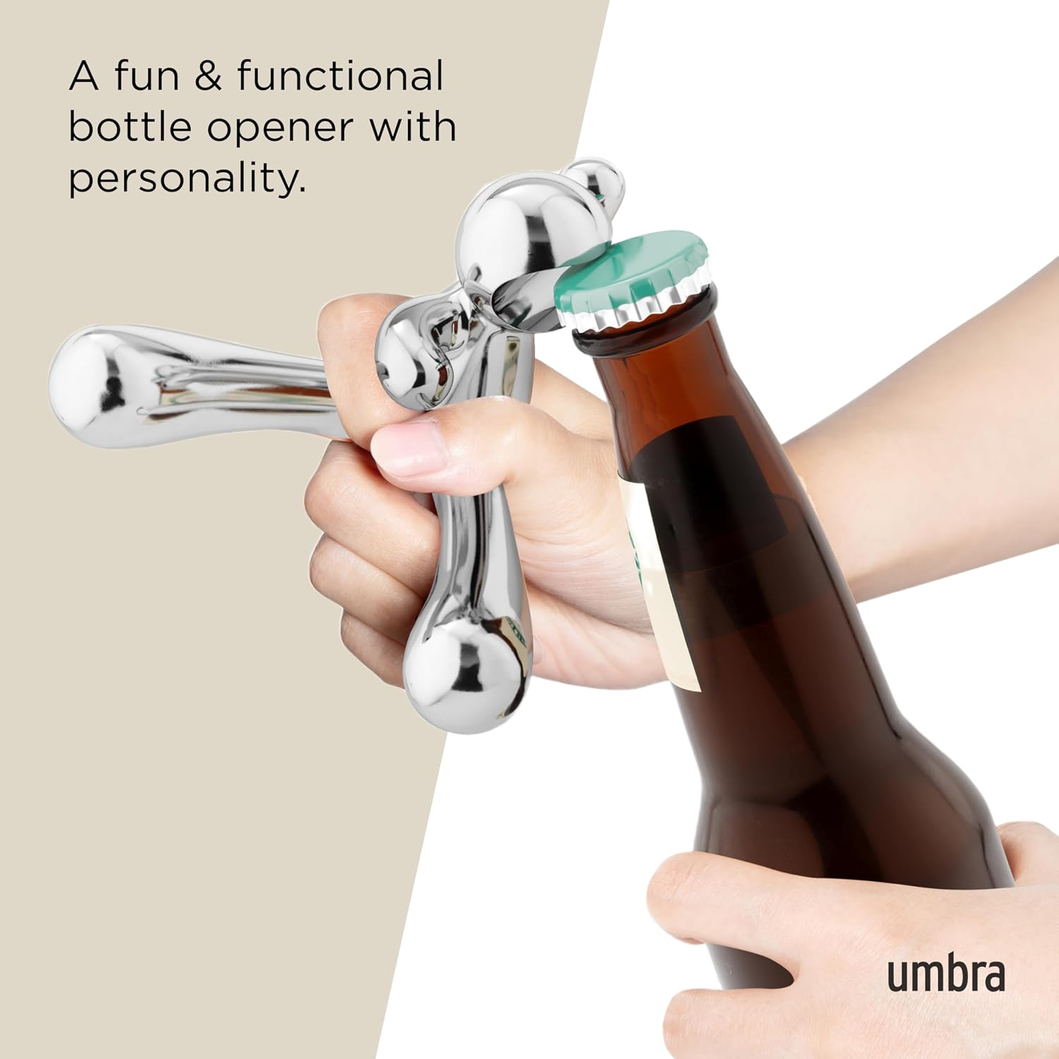 Umbra Rodeo Buddy Bottle Opener with Stand, Chrome