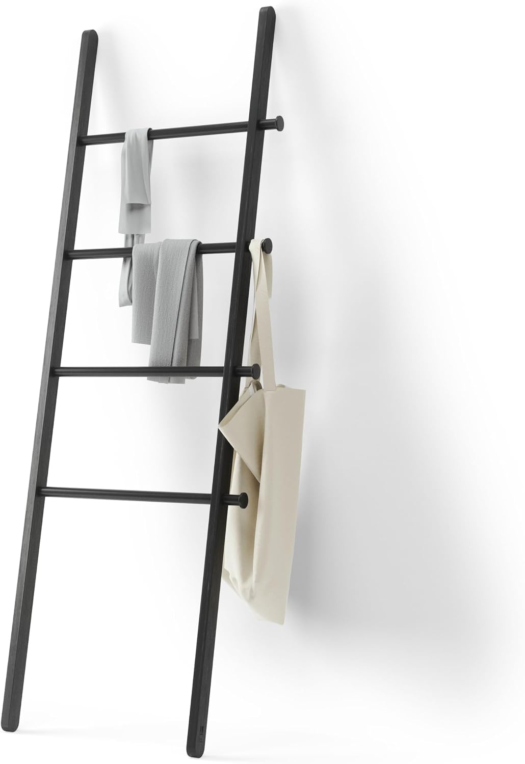Umbra Leana Ladder, Towel Rack and Clothing Organizer, 18x60-Inch, Black