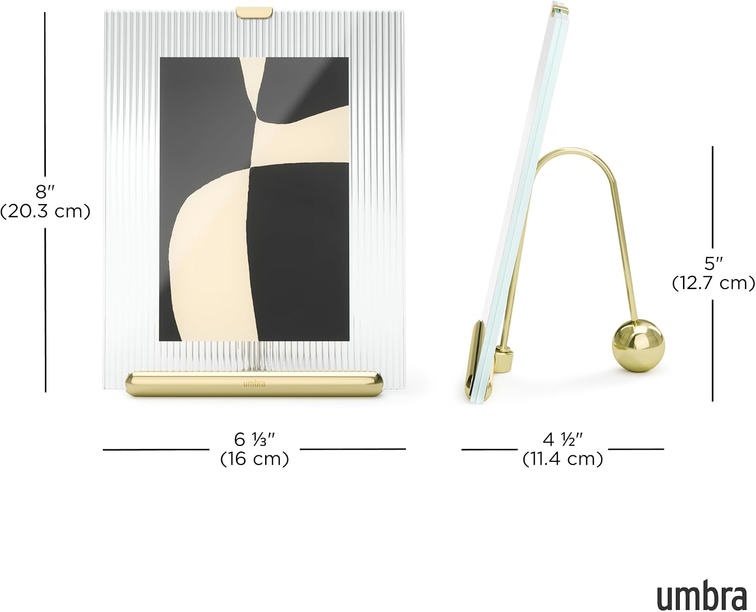 Umbra Flute 4x6 Inch Picture Frame, Brass