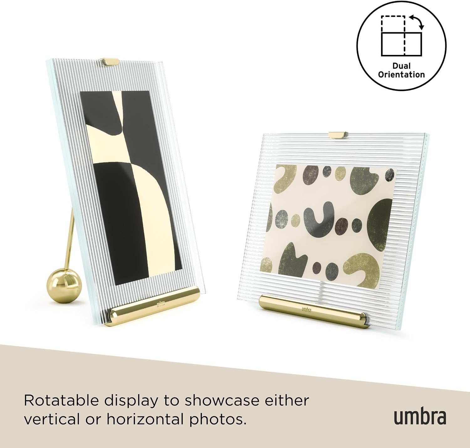 Umbra Flute 4x6 Inch Picture Frame, Brass
