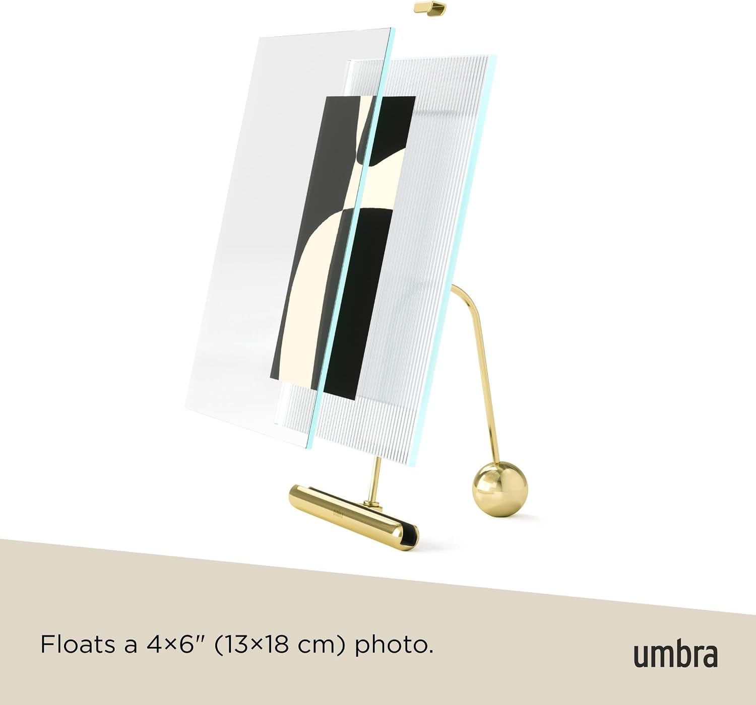 Umbra Flute 4x6 Inch Picture Frame, Brass