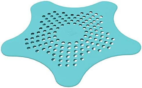Umbra Starfish Hair Catcher, Suction Cup Drain Cover, 6-Inch, Surf Blue